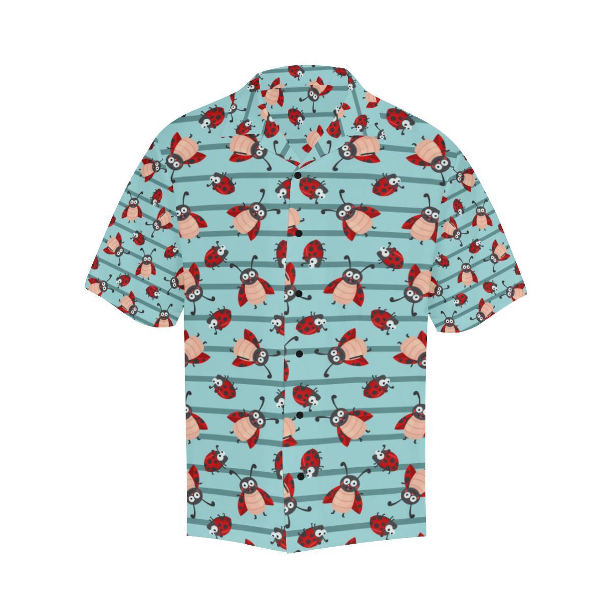 Ladybug Happy Print Pattern Men Aloha Hawaiian Shirt