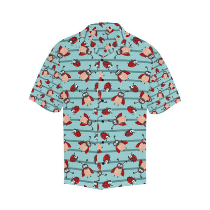 Ladybug Happy Print Pattern Men Aloha Hawaiian Shirt