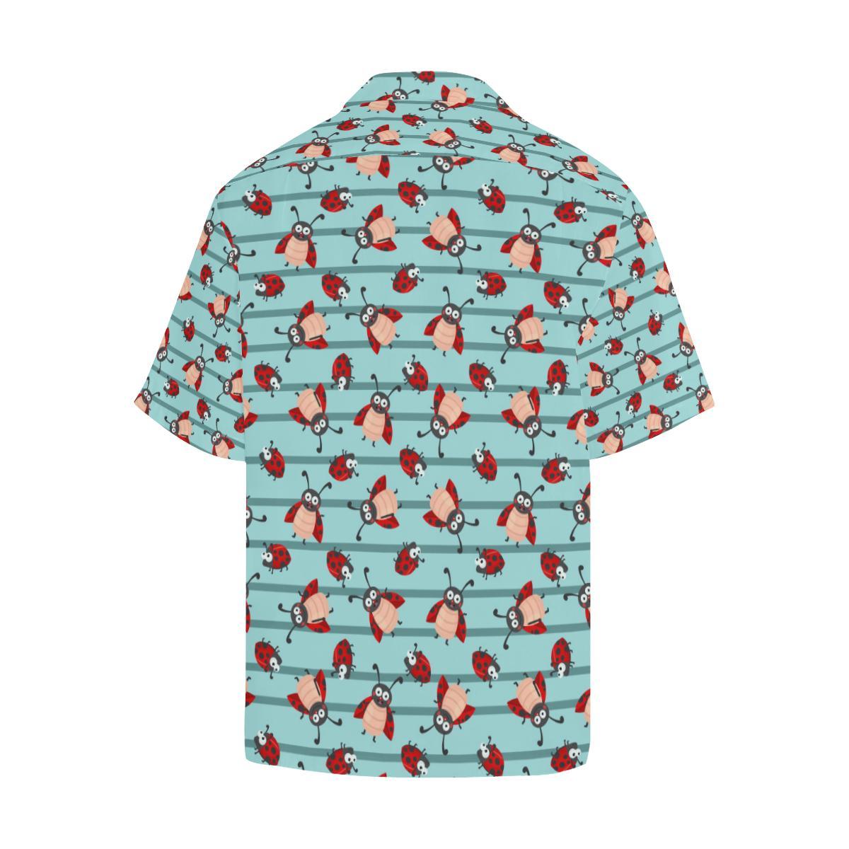 Ladybug Happy Print Pattern Men Aloha Hawaiian Shirt