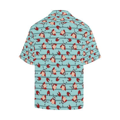 Ladybug Happy Print Pattern Men Aloha Hawaiian Shirt