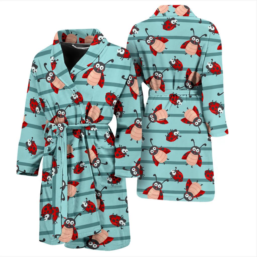 Ladybug Happy Print Pattern Men Bath Robe-JTAMIGO.COM