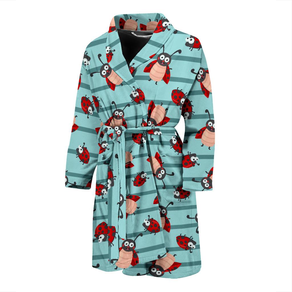 Ladybug Happy Print Pattern Men Bath Robe-JTAMIGO.COM