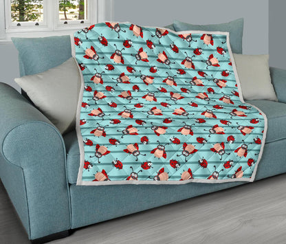Ladybug Happy Print Pattern Premium Quilt-JTAMIGO.COM