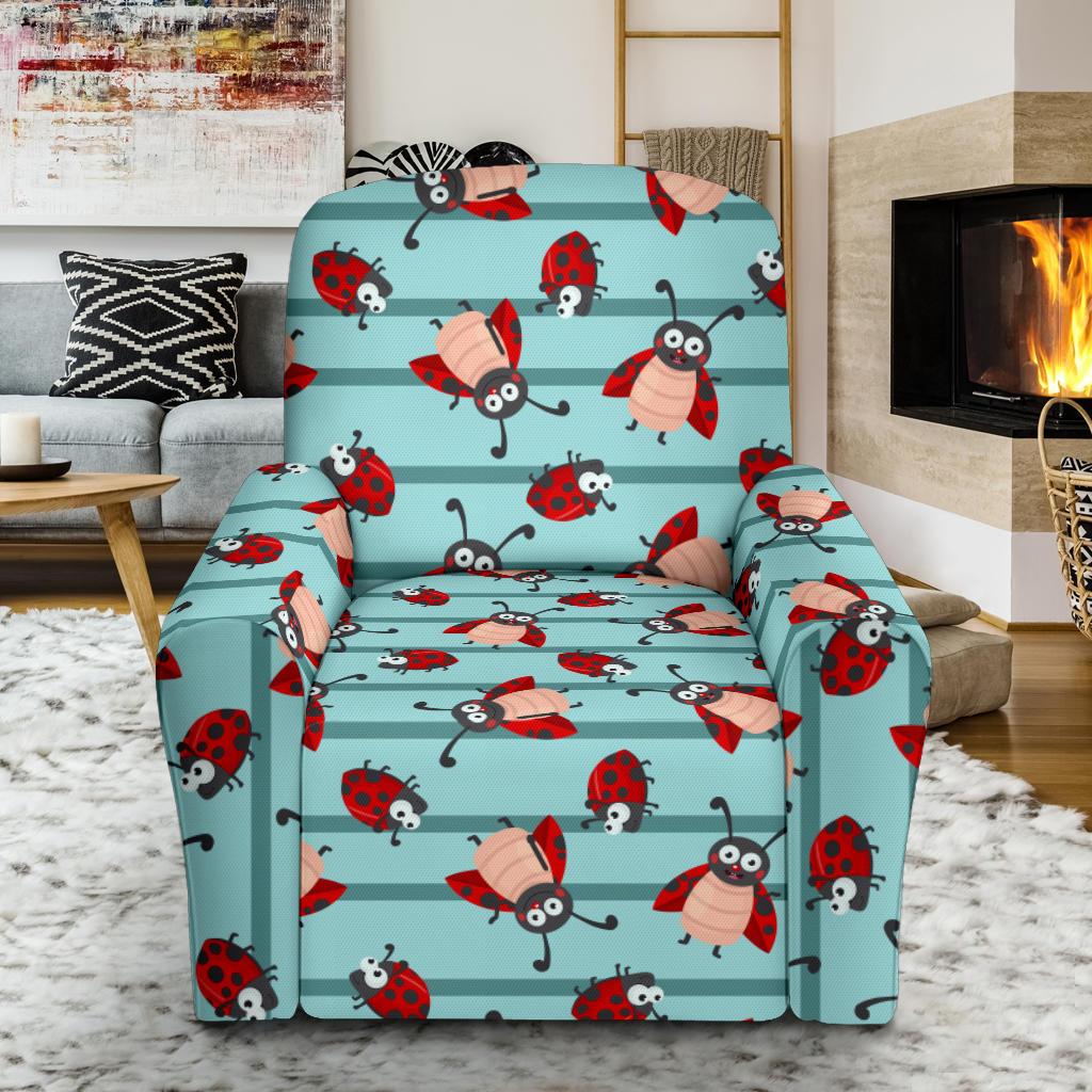 Ladybug Happy Print Pattern Single Sofa Slipcover -JTAMIGO.COM