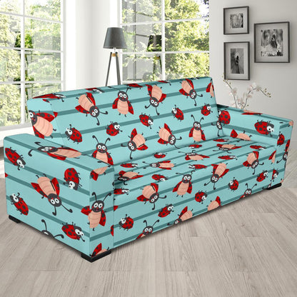Ladybug Happy Print Pattern Sofa Slipcover-JTAMIGO.COM