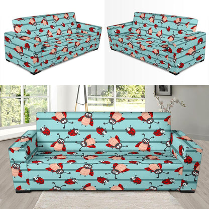 Ladybug Happy Print Pattern Sofa Slipcover-JTAMIGO.COM