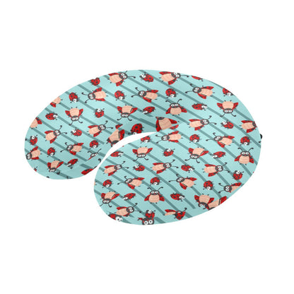 Ladybug Happy Print Pattern U-Shaped Travel Neck Pillow-JTAMIGO.COM