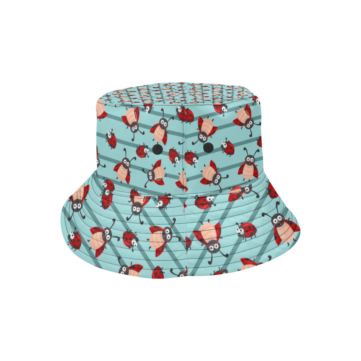 Ladybug Happy Print Pattern Unisex Bucket Hat