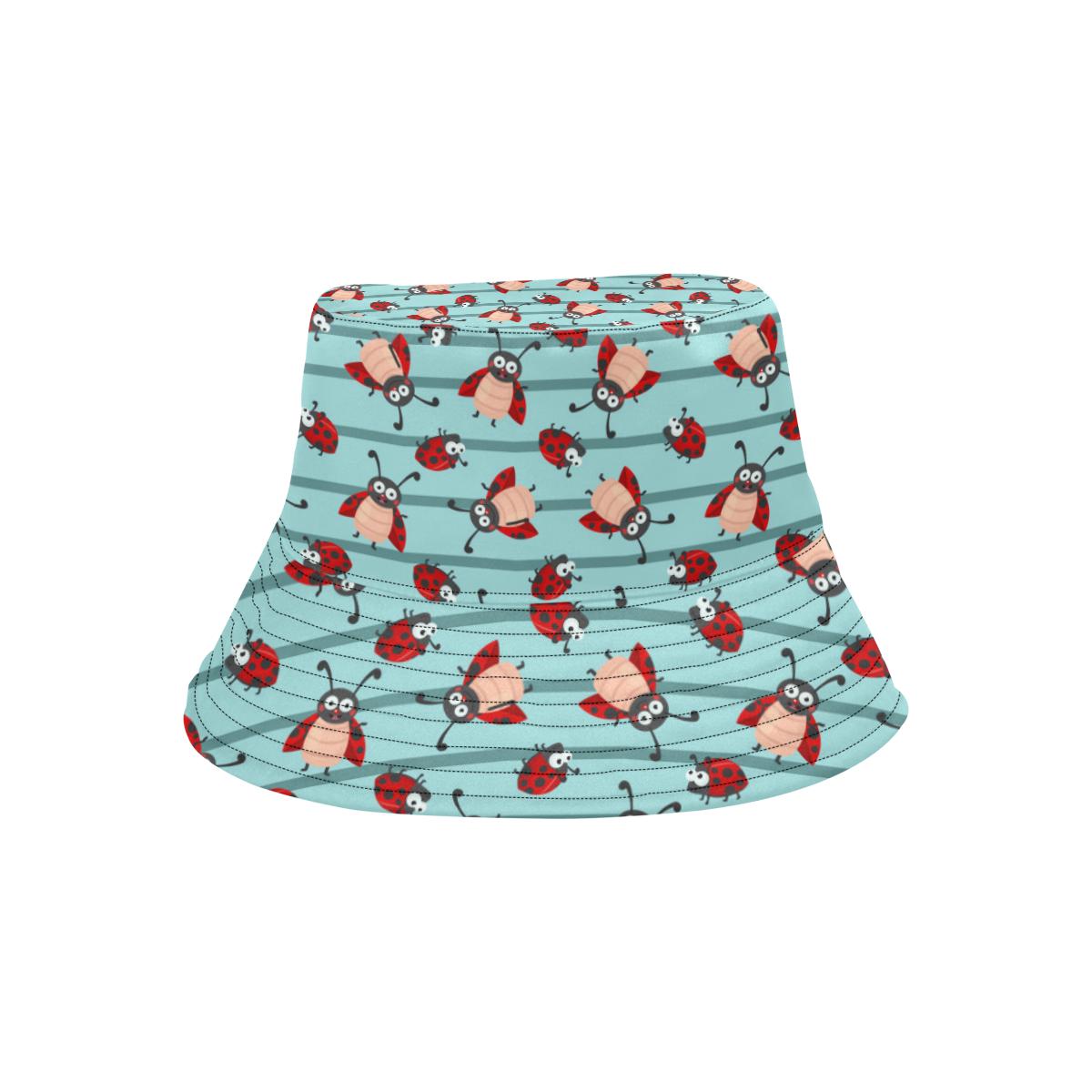 Ladybug Happy Print Pattern Unisex Bucket Hat