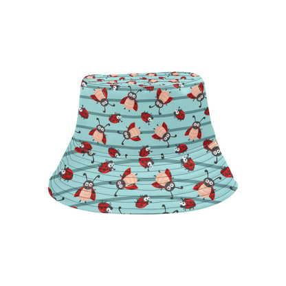 Ladybug Happy Print Pattern Unisex Bucket Hat