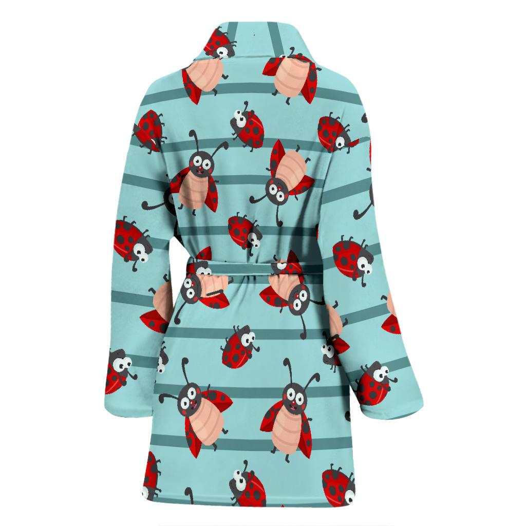 Ladybug Happy Print Pattern Women Bath Robe-JTAMIGO.COM