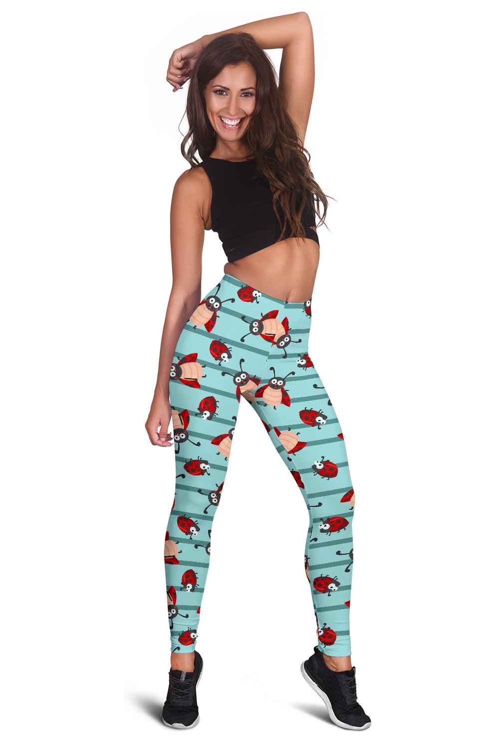 Ladybug Happy Print Pattern Women Leggings