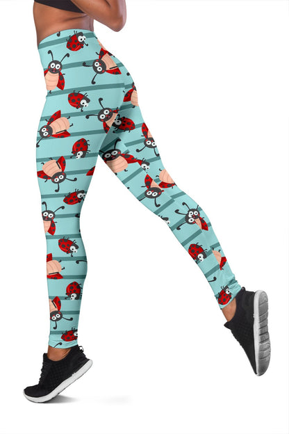 Ladybug Happy Print Pattern Women Leggings