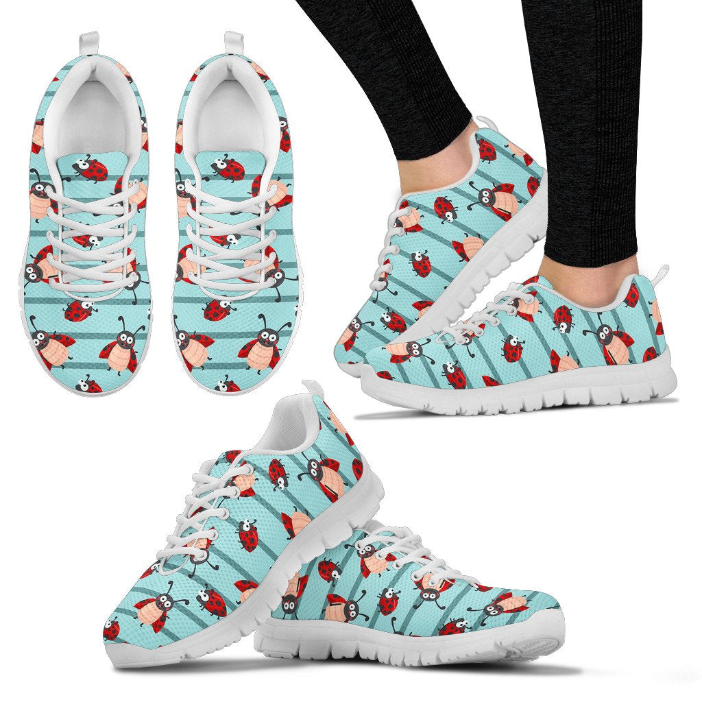 Ladybug Happy Print Pattern Women Sneakers Shoes
