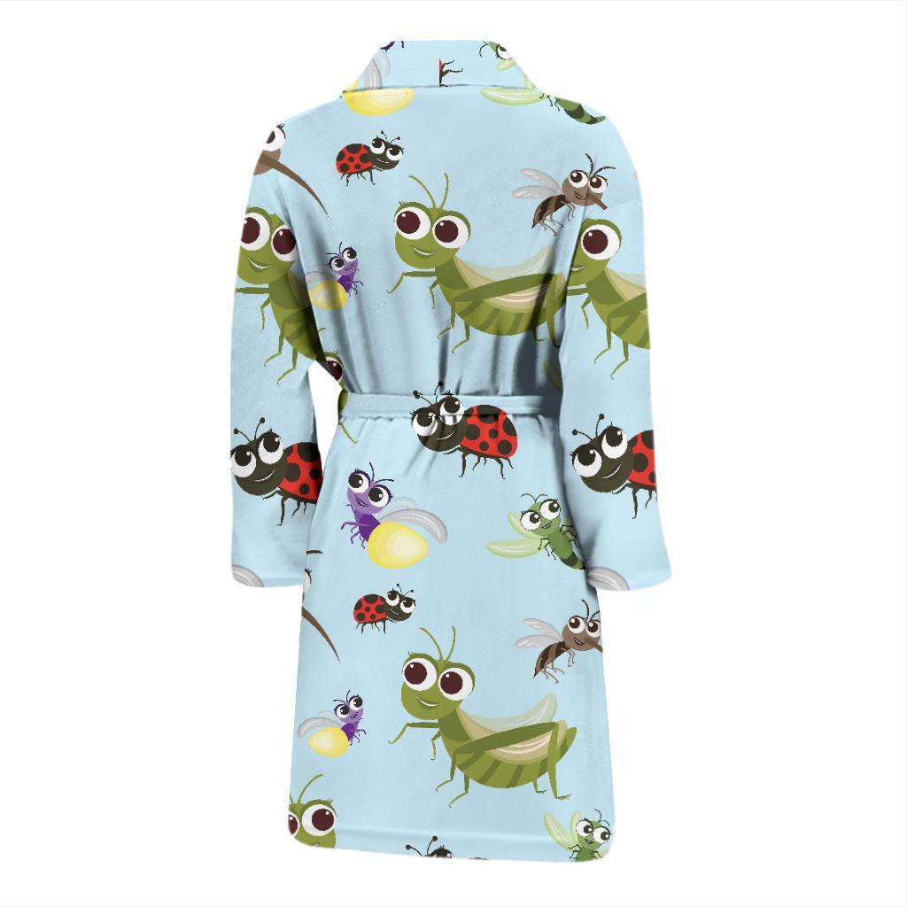Ladybug Pattern Print Design 01 Men Bathrobe-JORJUNE.COM