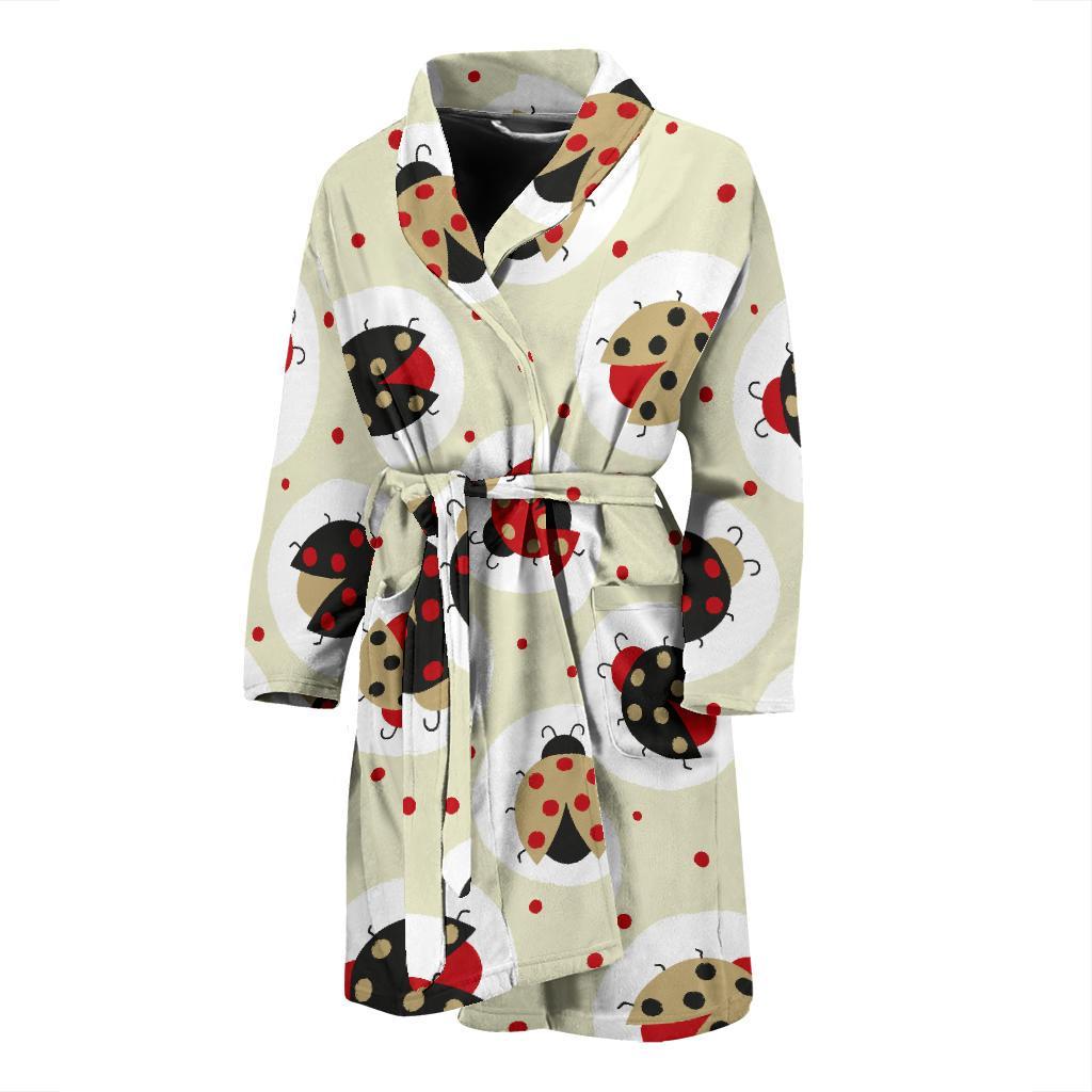 Ladybug Pattern Print Design 03 Men Bathrobe-JORJUNE.COM