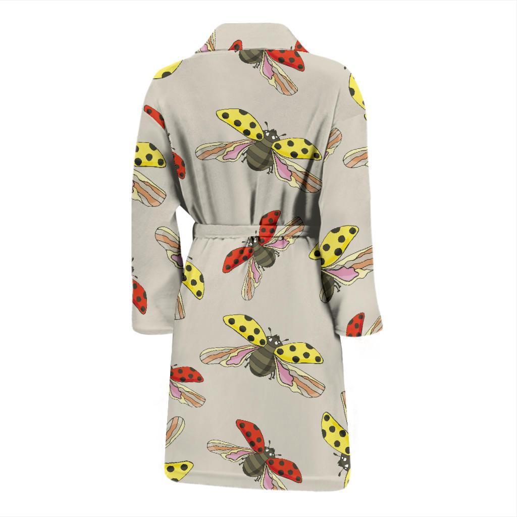 Ladybug Pattern Print Design 04 Men Bathrobe-JORJUNE.COM