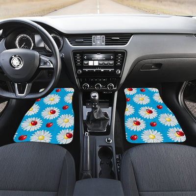 Ladybug with Daisy Themed Print Pattern Car Floor Mats