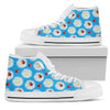 Ladybug with Daisy Themed Print Pattern Women High Top Shoes