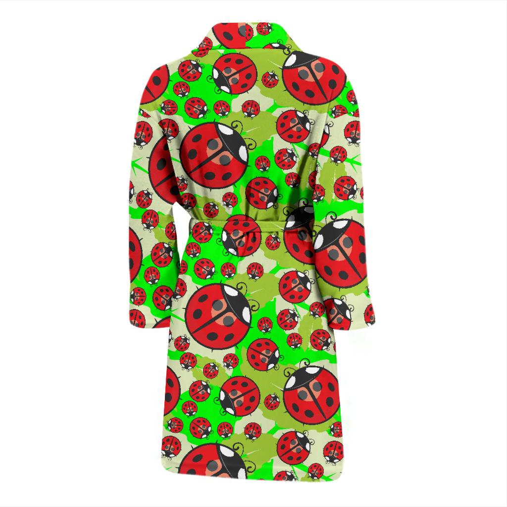 Ladybug with Leaf Print Pattern Men Bath Robe-JTAMIGO.COM