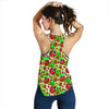 Ladybug with Leaf Print Pattern Women Racerback Tank Top