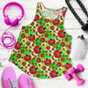 Ladybug with Leaf Print Pattern Women Racerback Tank Top
