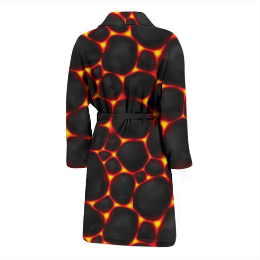 Lava Pattern Print Design 01 Men Bathrobe-JORJUNE.COM