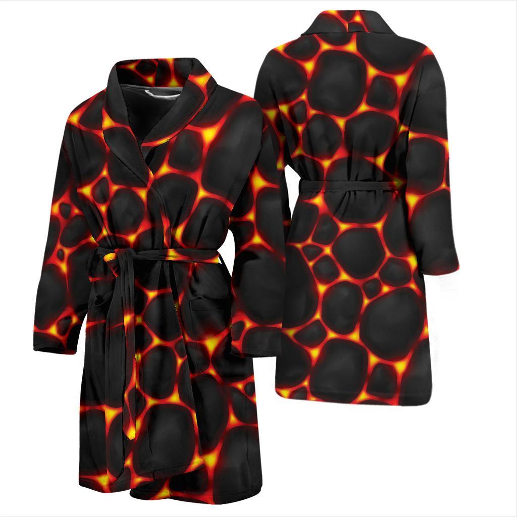 Lava Pattern Print Design 01 Men Bathrobe-JORJUNE.COM