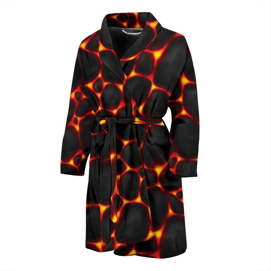 Lava Pattern Print Design 01 Men Bathrobe-JORJUNE.COM