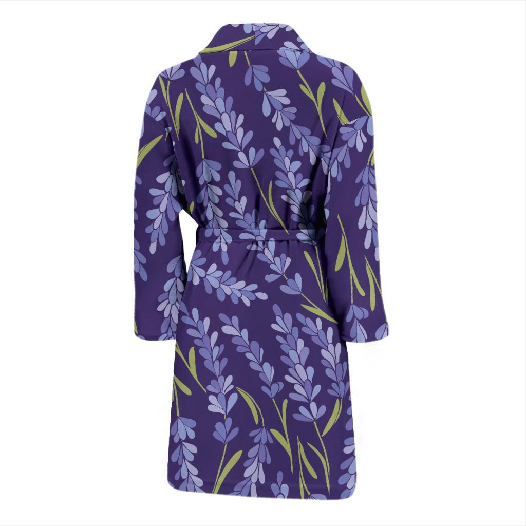 Lavender Pattern Print Design 03 Men Bathrobe-JORJUNE.COM