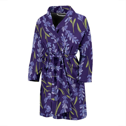 Lavender Pattern Print Design 03 Men Bathrobe-JORJUNE.COM
