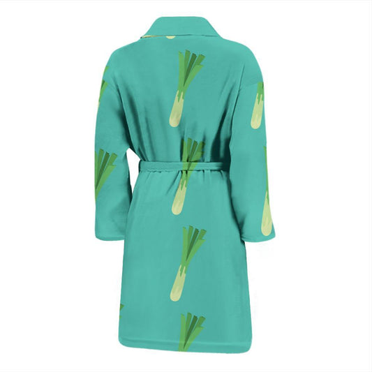 Leek Pattern Print Design 01 Men Bathrobe-JORJUNE.COM