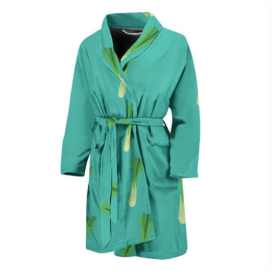 Leek Pattern Print Design 01 Men Bathrobe-JORJUNE.COM