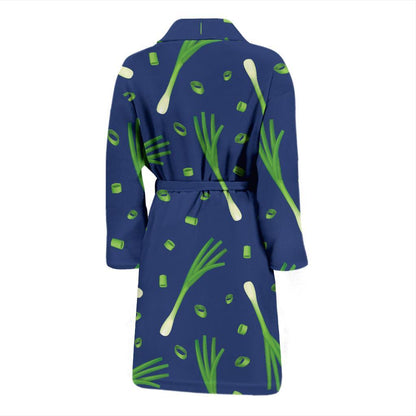 Leek Pattern Print Design 02 Men Bathrobe-JORJUNE.COM