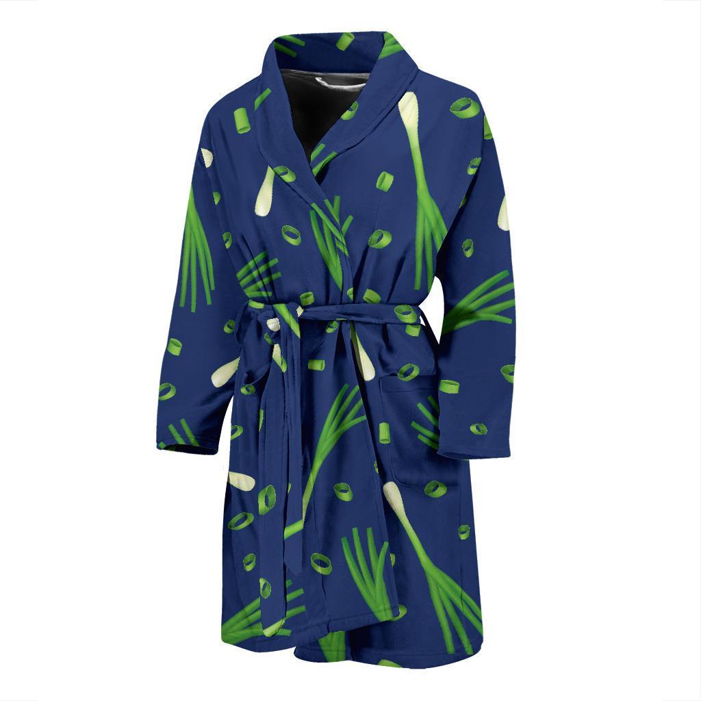 Leek Pattern Print Design 02 Men Bathrobe-JORJUNE.COM