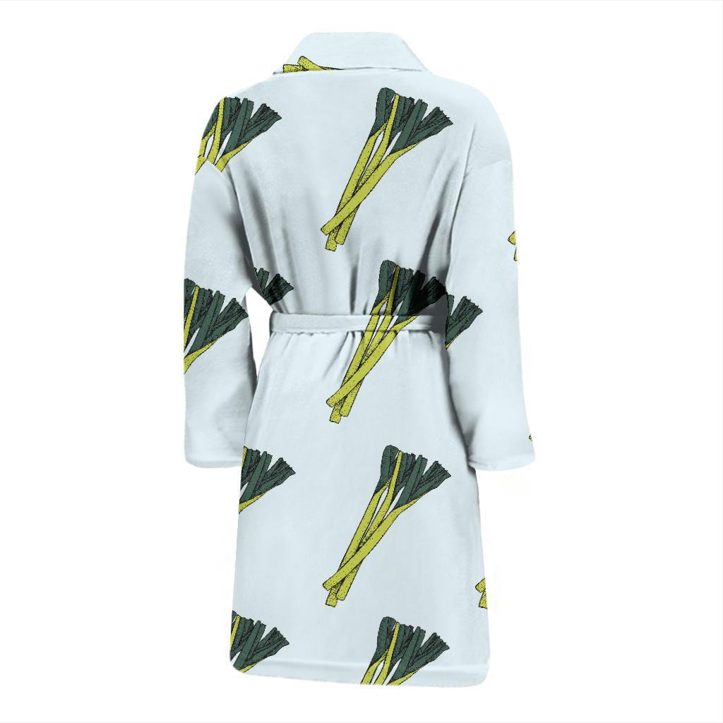 Leek Pattern Print Design 03 Men Bathrobe-JORJUNE.COM