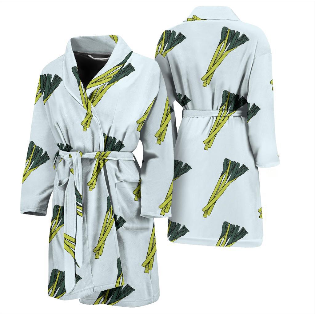 Leek Pattern Print Design 03 Men Bathrobe-JORJUNE.COM