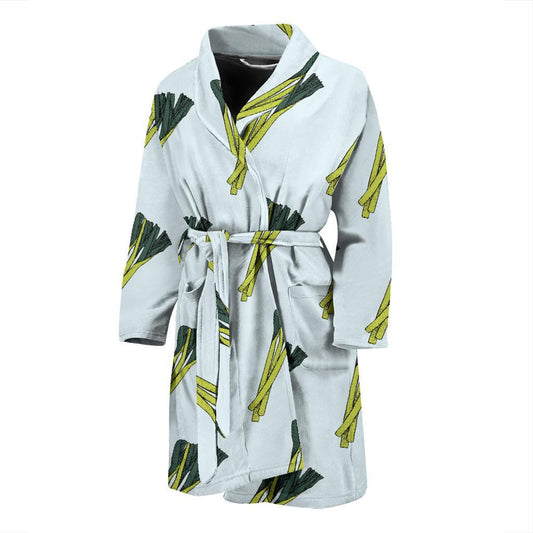Leek Pattern Print Design 03 Men Bathrobe-JORJUNE.COM