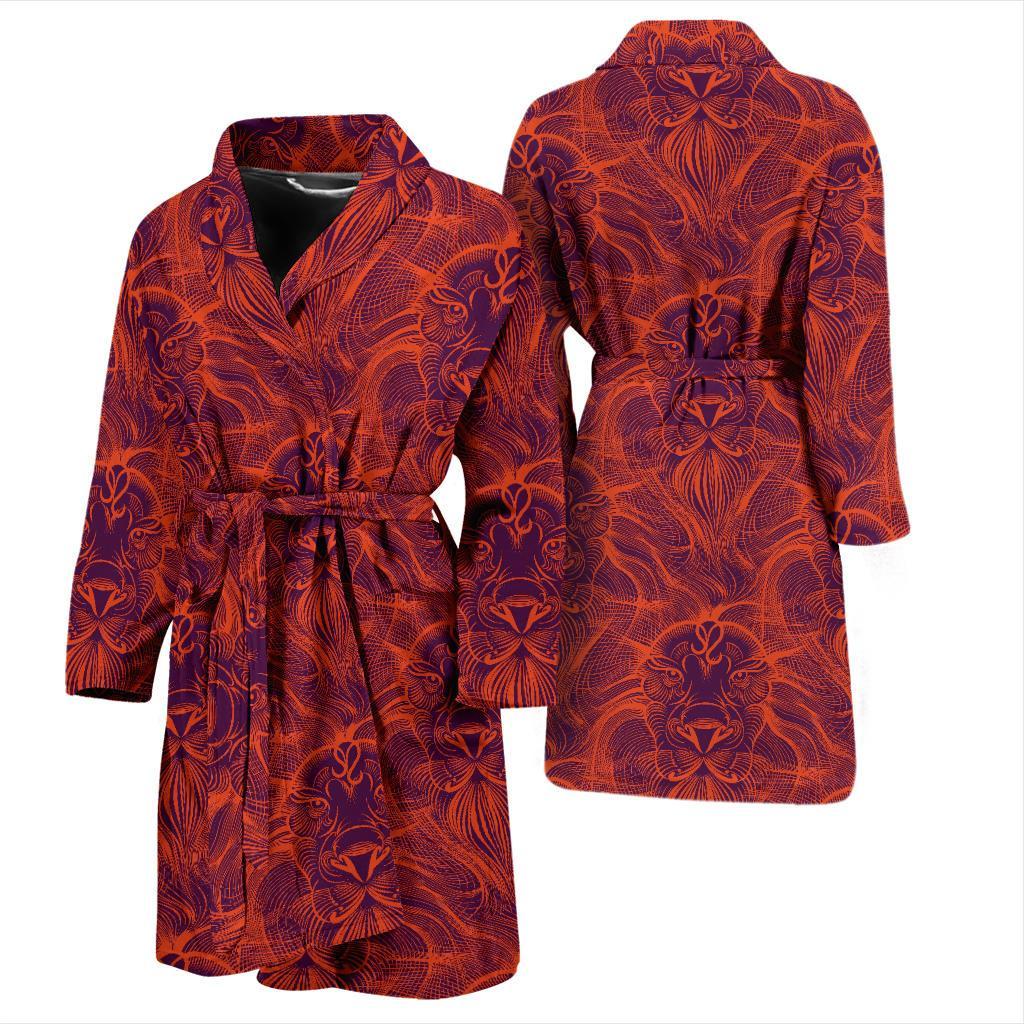 Leo Pattern Print Design 01 Men Bathrobe-JORJUNE.COM
