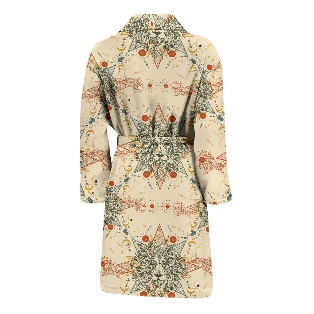 Leo Pattern Print Design 02 Men Bathrobe-JORJUNE.COM