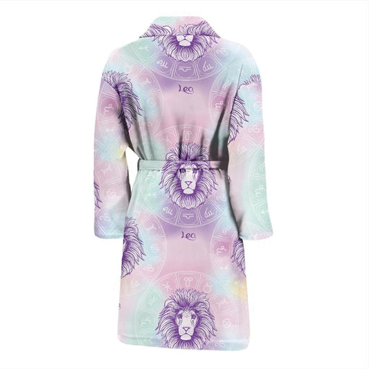 Leo Pattern Print Design 03 Men Bathrobe-JORJUNE.COM