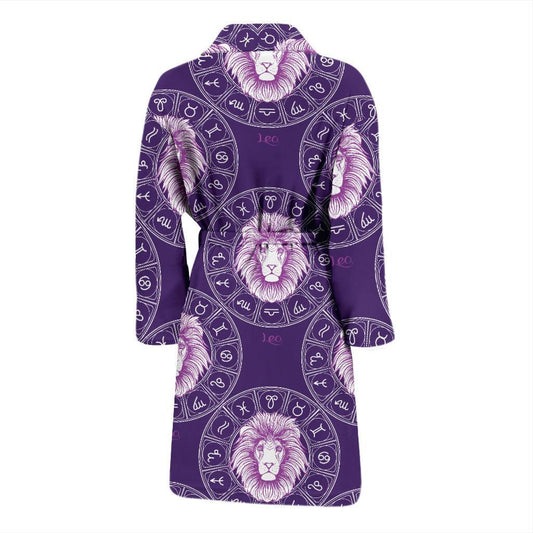 Leo Pattern Print Design 04 Men Bathrobe-JORJUNE.COM