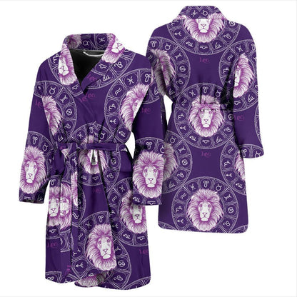 Leo Pattern Print Design 04 Men Bathrobe-JORJUNE.COM