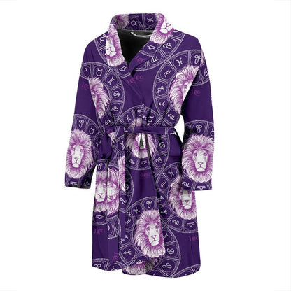 Leo Pattern Print Design 04 Men Bathrobe-JORJUNE.COM