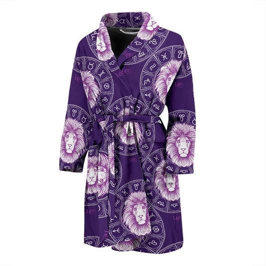 Leo Pattern Print Design 04 Men Bathrobe-JORJUNE.COM