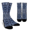 Leopard Blue Skin Print Crew Socks