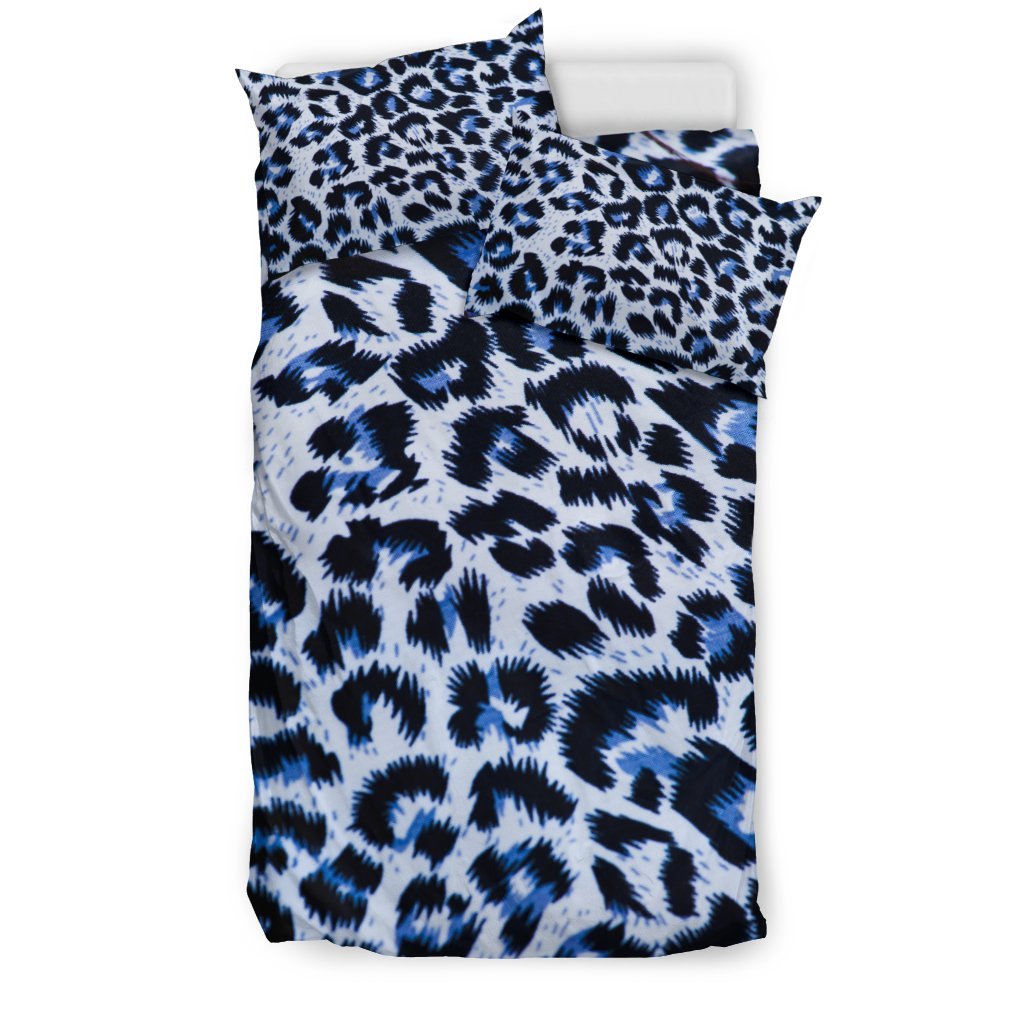 Leopard Blue Skin Print Duvet Cover Bedding Set