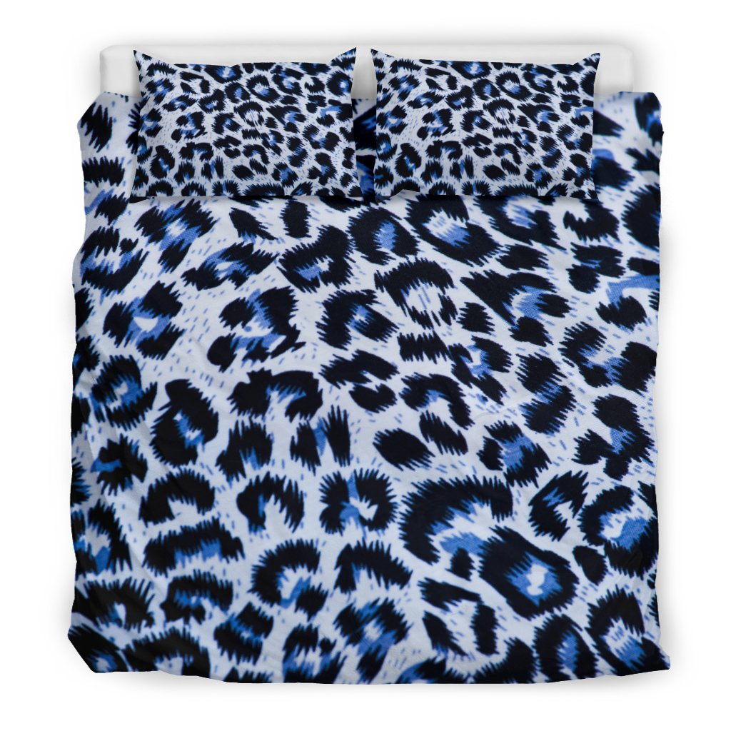 Leopard Blue Skin Print Duvet Cover Bedding Set