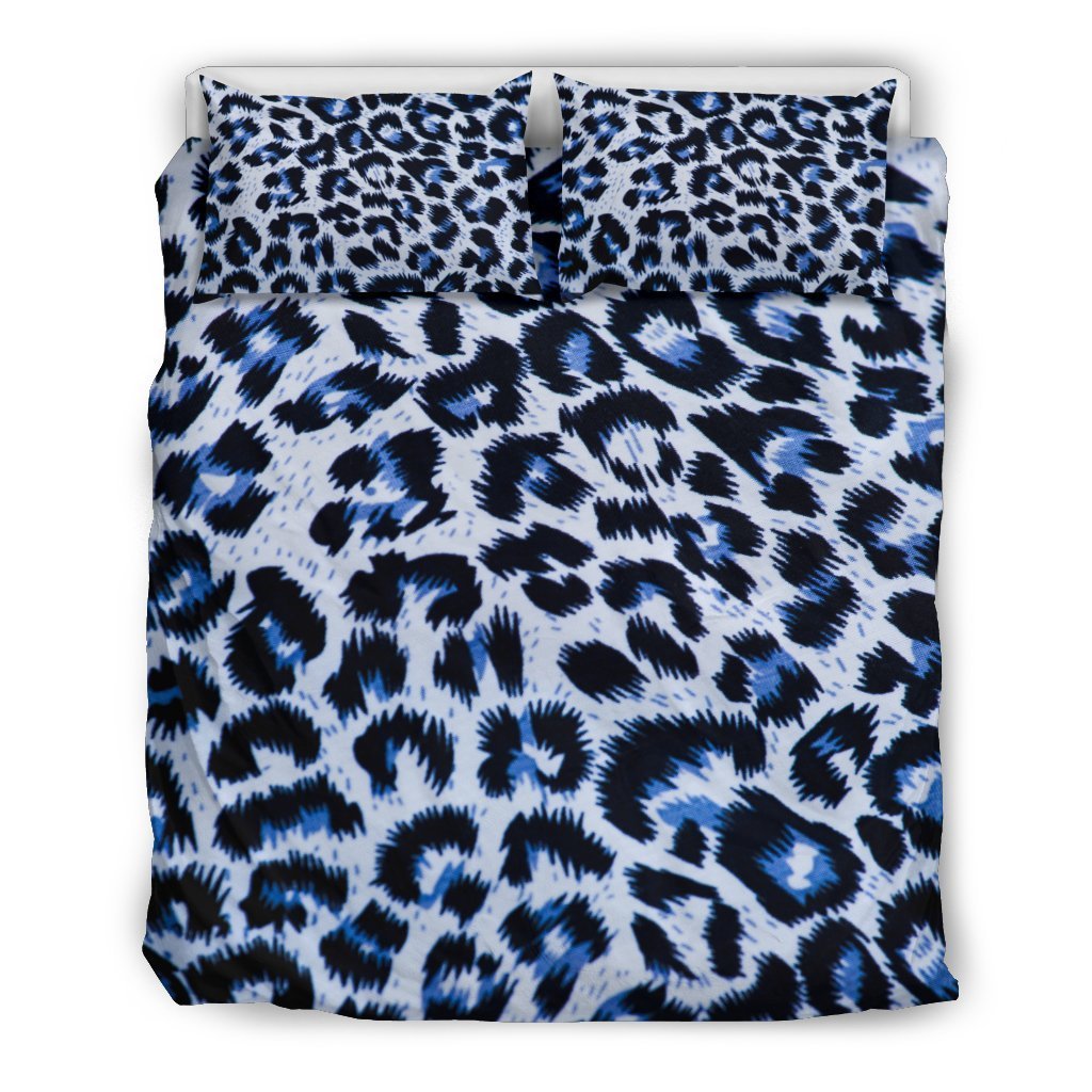 Leopard Blue Skin Print Duvet Cover Bedding Set