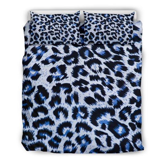 Leopard Blue Skin Print Duvet Cover Bedding Set